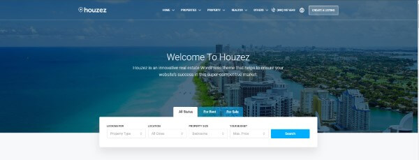 تصميم جاهز لموقع عقاري من قالب houzez - تصميم موقع عقاري